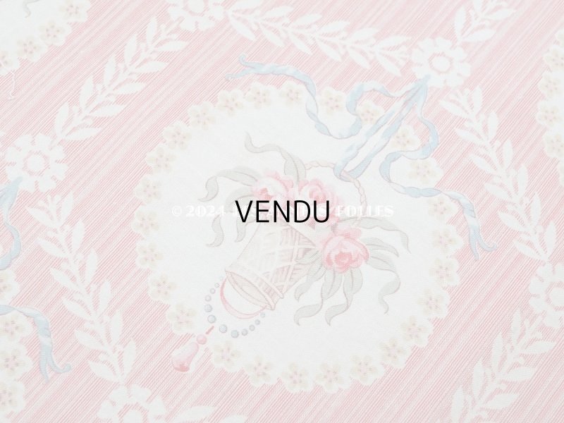 画像4: 【セール対象外】アンティーク  ローズパニエ柄 ファブリック 2点セット 81×49〜54cm & 35×60〜63cm