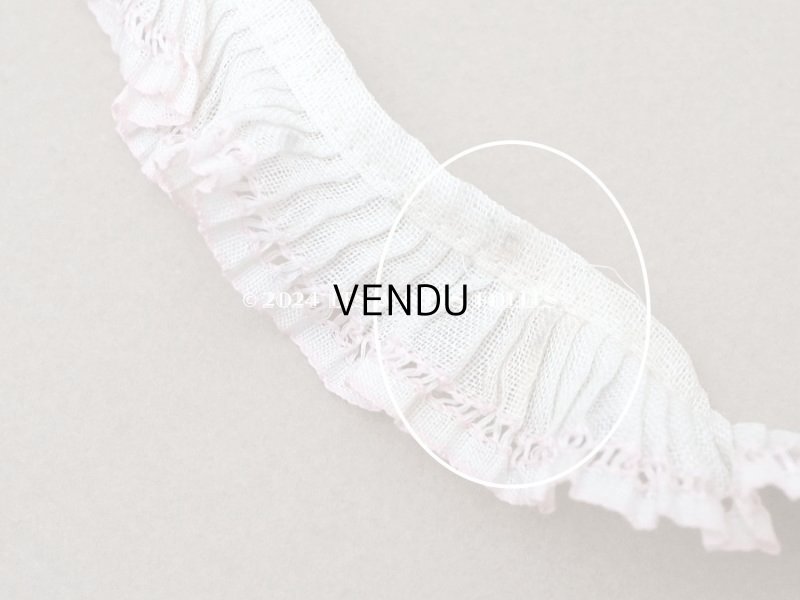 画像6: アンティーク プリーツリボン ピンクの縁取り 1.72m 2.3cm幅