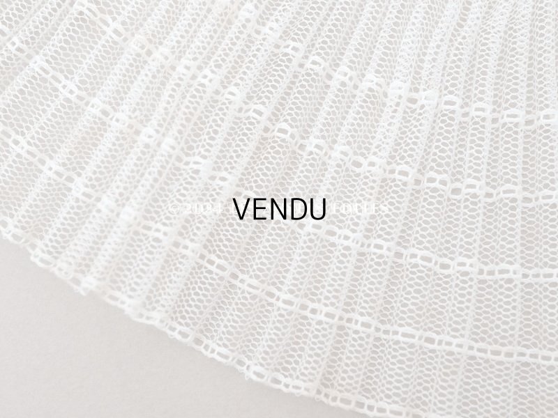 画像8: 【セール対象外】アンティーク 幅広 プリーツレース オフホワイト 12.3cm幅 32cm チュールレース ライン入り