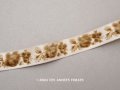 19世紀末 アンティーク シルクリボン フロック加工 薔薇 45cm