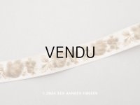 19世紀末 アンティーク シルクリボン フロック加工 薔薇 45cm