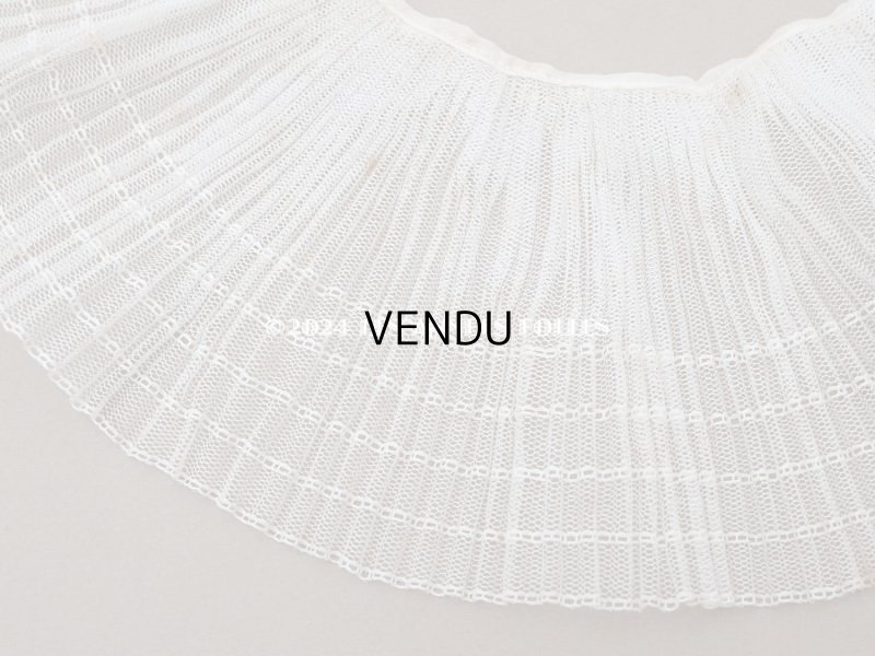 画像6: 【セール対象外】アンティーク 幅広 プリーツレース オフホワイト 12.3cm幅 32cm チュールレース ライン入り