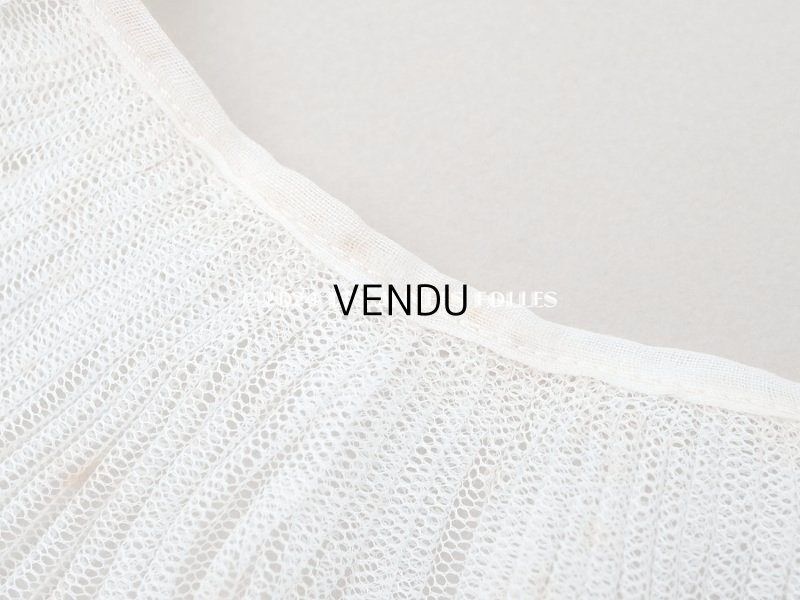 画像9: 【セール対象外】アンティーク 幅広 プリーツレース オフホワイト 12.3cm幅 32cm チュールレース ライン入り