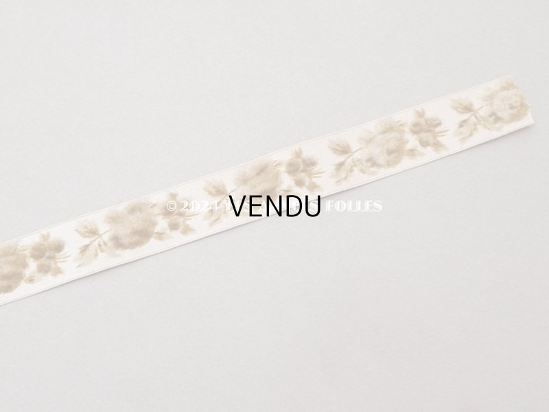 画像6: 19世紀末 アンティーク シルクリボン フロック加工 薔薇 45cm
