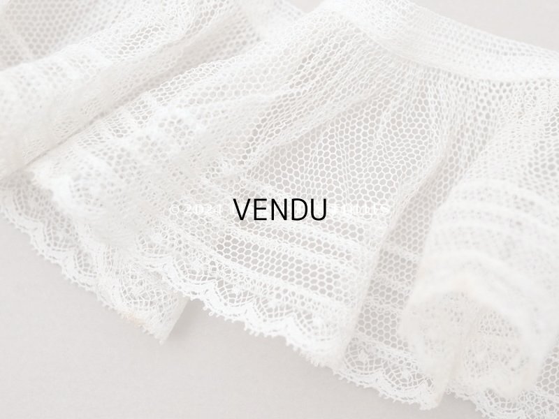 画像3: 【セール対象外】アンティーク フリルレース チュールレース エクリュ 85cm 6.3cm幅 