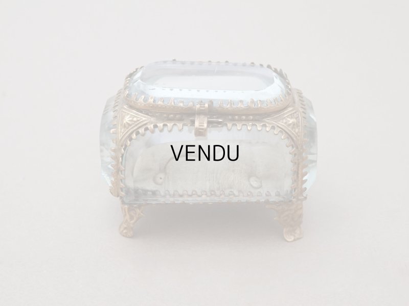 画像3: 19世紀末 アンティーク 小さなジュエリーボックス カーキグレイのシルククッション 