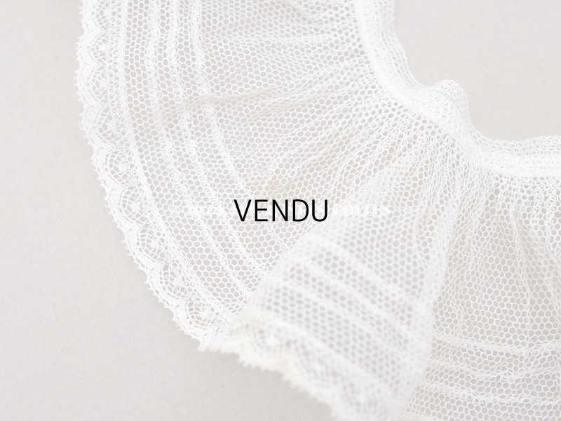 画像5: 【セール対象外】アンティーク フリルレース チュールレース エクリュ 85cm 6.3cm幅 