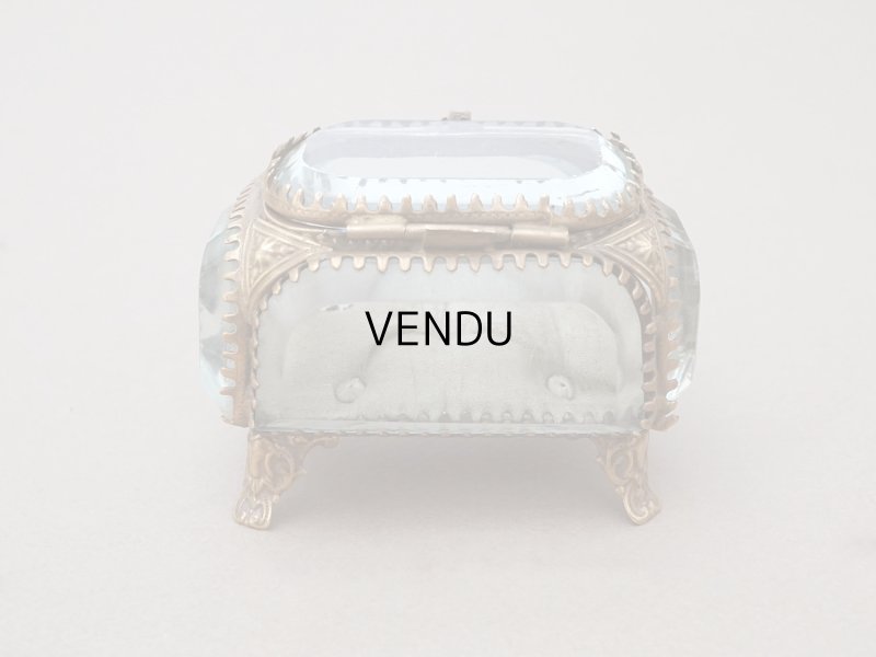 画像4: 19世紀末 アンティーク 小さなジュエリーボックス カーキグレイのシルククッション 