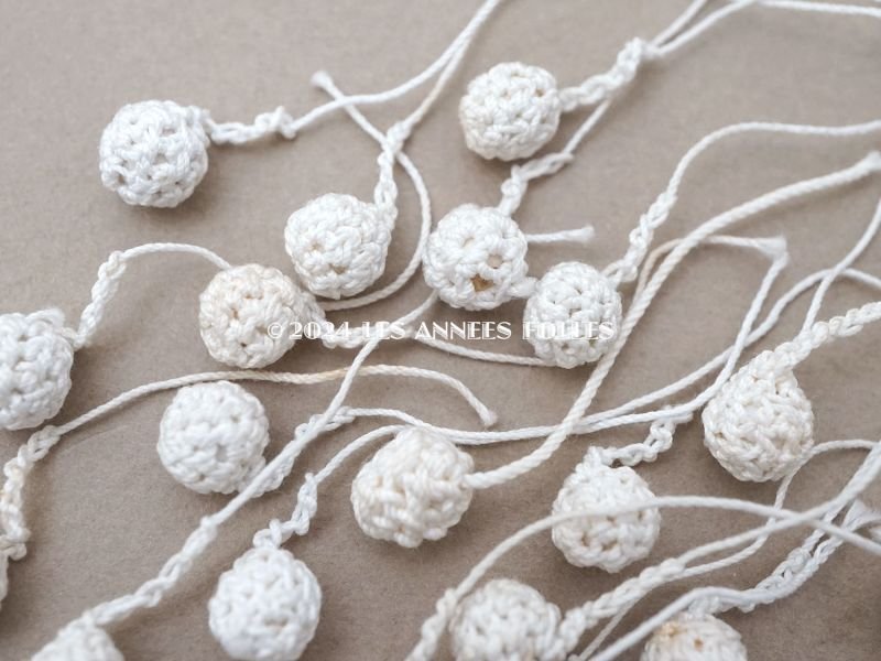 画像8: 1900年頃 アンティーク  コットンクロシェのポンポン 21ピースのセット 7mm