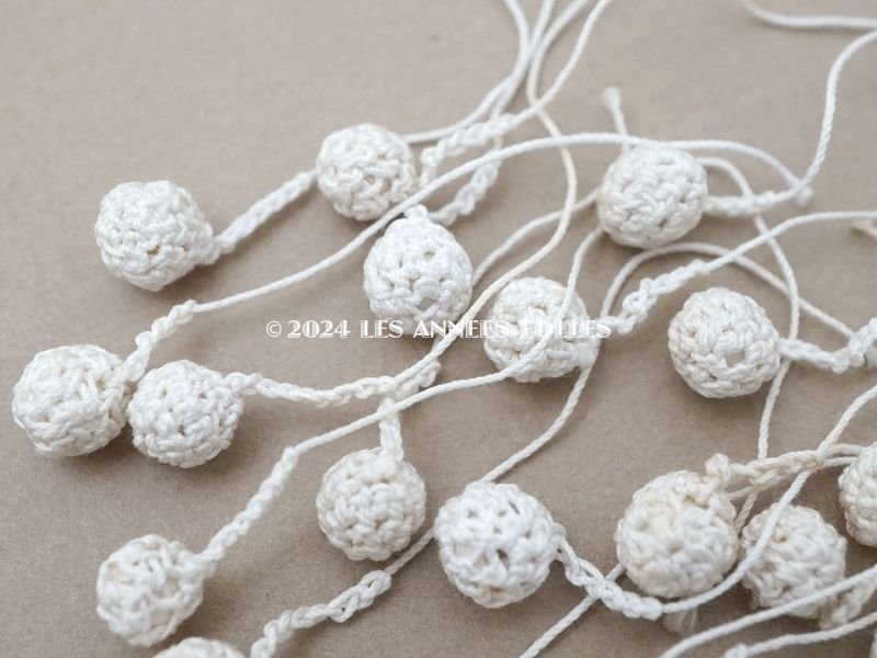 画像3: 1900年頃 アンティーク  コットンクロシェのポンポン 21ピースのセット 7mm