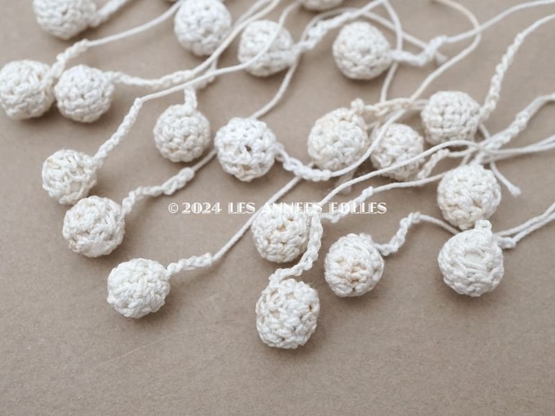 画像4: 1900年頃 アンティーク  コットンクロシェのポンポン 21ピースのセット 7mm