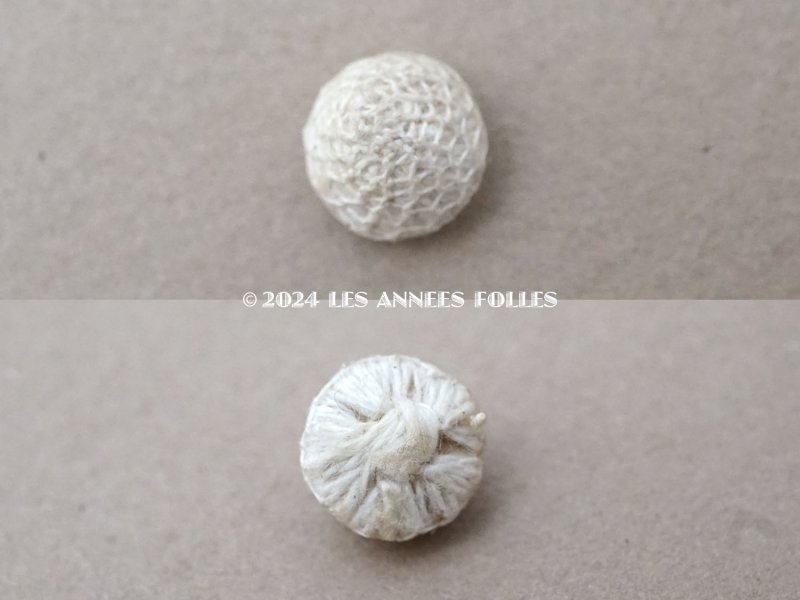 画像5: 1850年頃 アンティーク くるみボタン オフホワイト 10mm 6ピースのセット