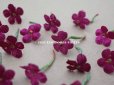 画像3: アンティーク 勿忘草の布花  赤紫 19ピースのセット 約15mm (3)