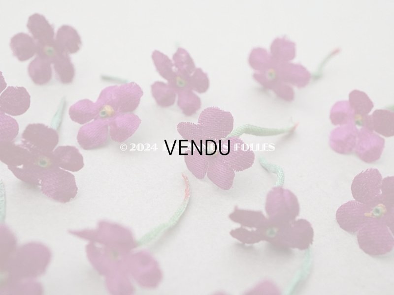 画像3: アンティーク 勿忘草の布花  赤紫 19ピースのセット 約15mm