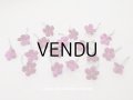 アンティーク 勿忘草の布花  赤紫 19ピースのセット 約15mm