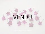 アンティーク 勿忘草の布花  赤紫 19ピースのセット 約15mm