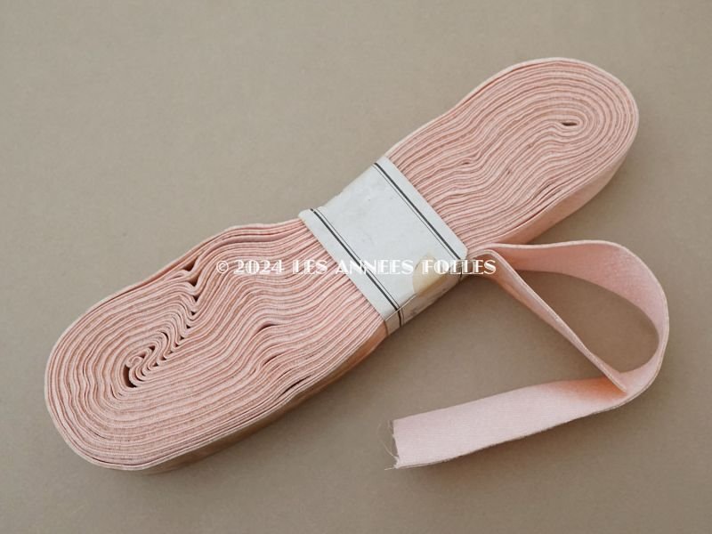 画像3: アンティーク シルク&コットン製 幅広 ベルベットリボン サーモンピンク ダブルフェイス PON 787 N 9 COL 602