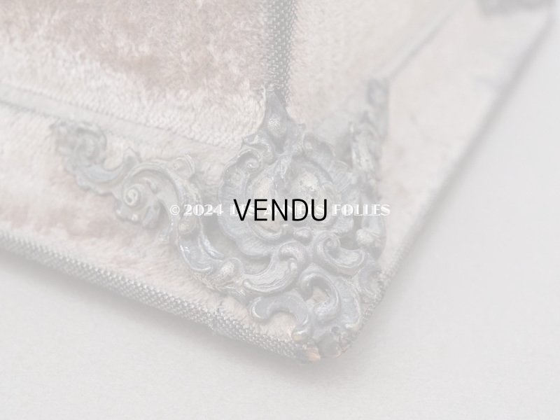 画像10: 19世紀末 アンティーク ジュエリーボックス 裁縫箱 グレイッシュピンクのベルベット ミラー付