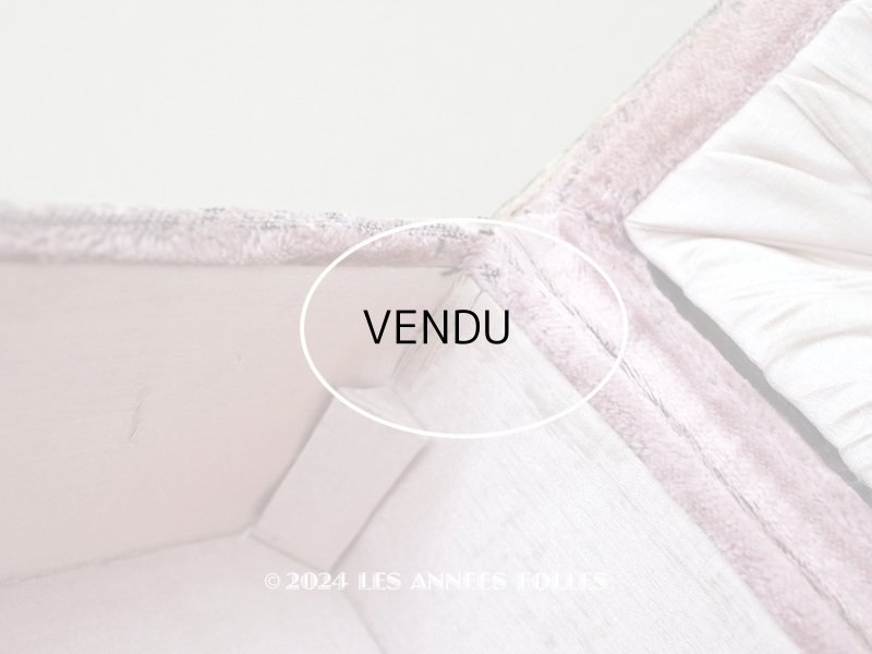 画像19: 19世紀末 アンティーク ジュエリーボックス 裁縫箱 グレイッシュピンクのベルベット ミラー付