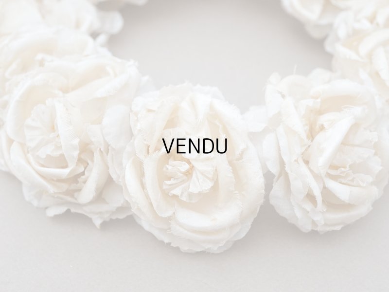 画像7: アンティーク シルクサテン 薔薇の布花のティアラ 花冠  エクリュ&オフホワイト