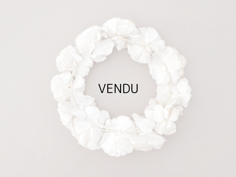 画像3: アンティーク シルクサテン 薔薇の布花のティアラ 花冠  エクリュ&オフホワイト