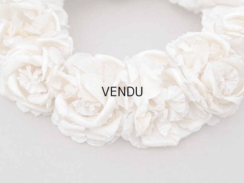 画像5: アンティーク シルクサテン 薔薇の布花のティアラ 花冠  エクリュ&オフホワイト