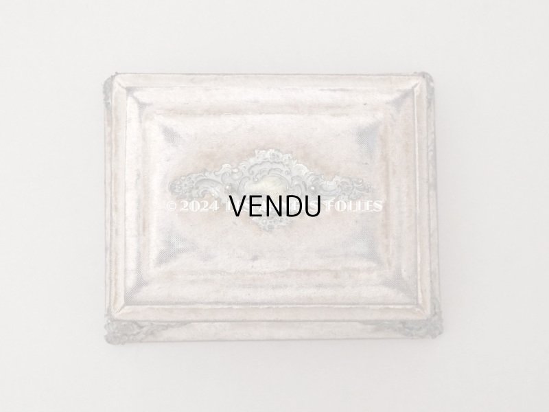 画像4: 19世紀末 アンティーク ジュエリーボックス 裁縫箱 グレイッシュピンクのベルベット ミラー付