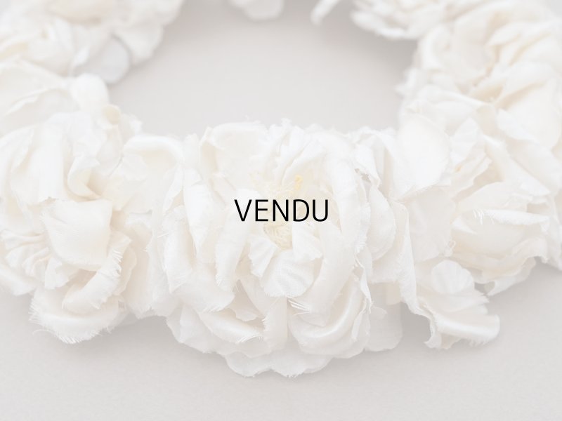 画像10: アンティーク シルクサテン 薔薇の布花のティアラ 花冠  エクリュ&オフホワイト