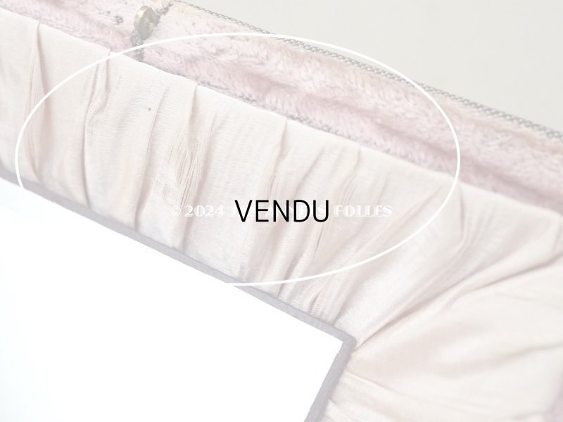 画像20: 19世紀末 アンティーク ジュエリーボックス 裁縫箱 グレイッシュピンクのベルベット ミラー付