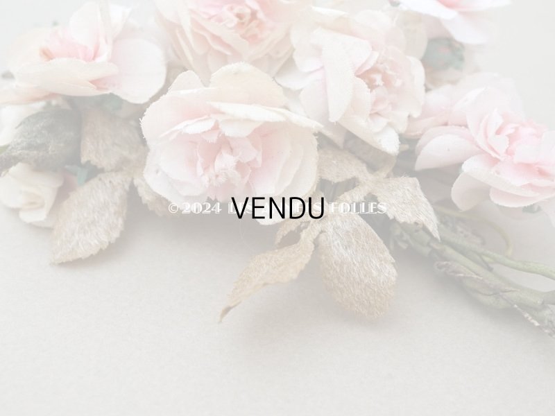 画像3: アンティーク 薔薇の布花のブーケ パウダーピンク 