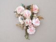画像2: アンティーク 薔薇の布花のブーケ パウダーピンク  (2)
