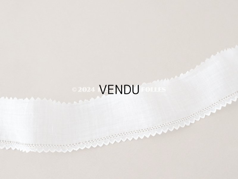 画像4: アンティーク スカラップレース 刺繍入り 5cm幅 コットンオーガンジー