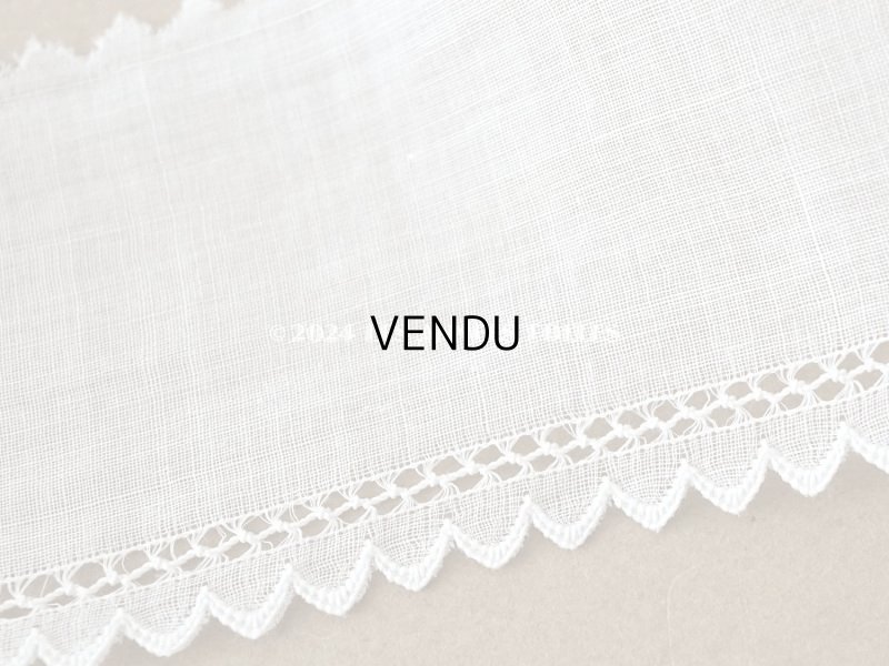 画像3: アンティーク スカラップレース 刺繍入り 5cm幅 コットンオーガンジー