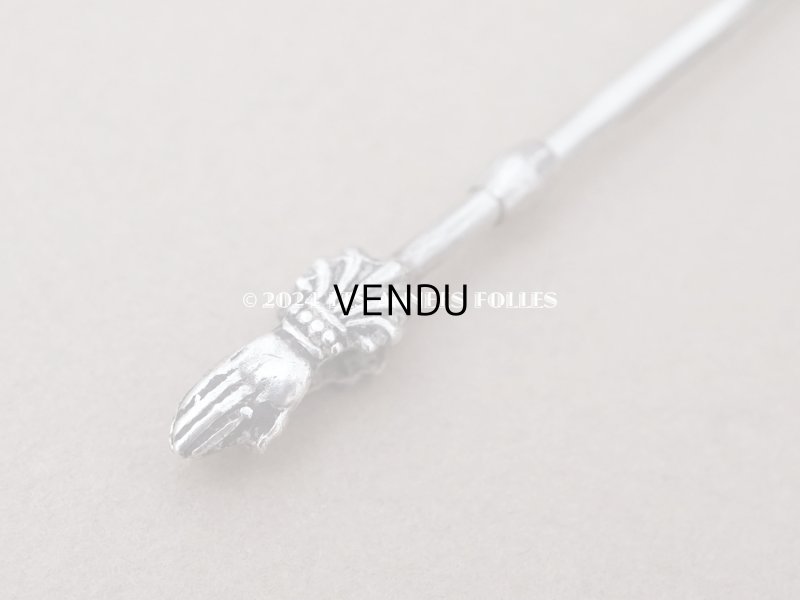 画像3: アンティーク シルバー製 ハンドモチーフのクリップ ドレス用