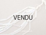 アンティーク ガラス製ビーズ オーロラ加工 ライン入り ストライプ 11×1.5mm 約270ピースのセット　