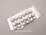 1850年頃 アンティーク シルク製 くるみボタン オフホワイト&紫 9〜10mm 6ピースのセット