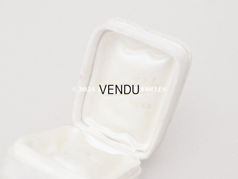 画像6: 1900年頃 アンティーク ジュエリーボックス  花模様のシルク地