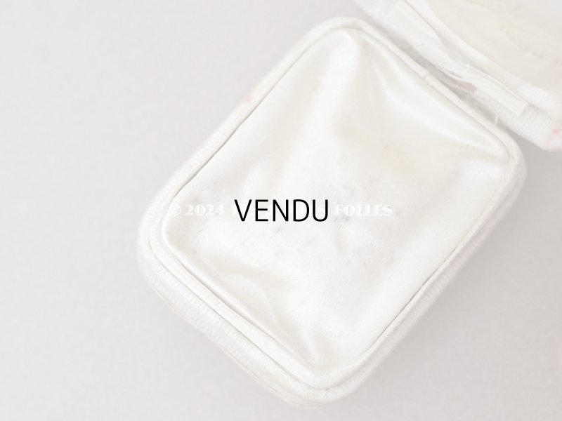 画像7: 1900年頃 アンティーク ジュエリーボックス  花模様のシルク地