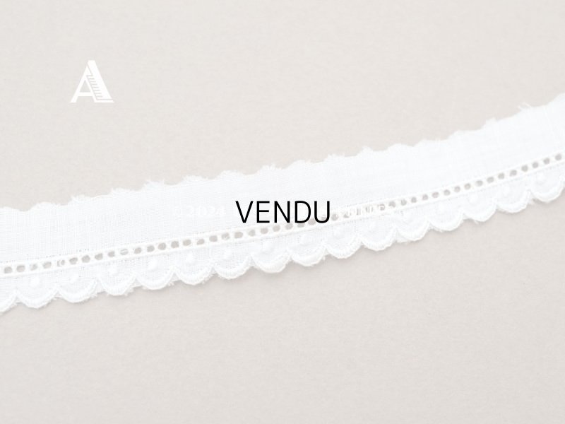 画像3: アンティーク スカラップレース ドット刺繍入り 