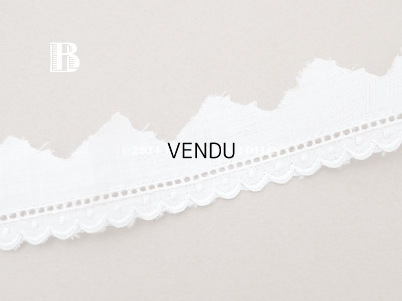 画像6: アンティーク スカラップレース ドット刺繍入り 