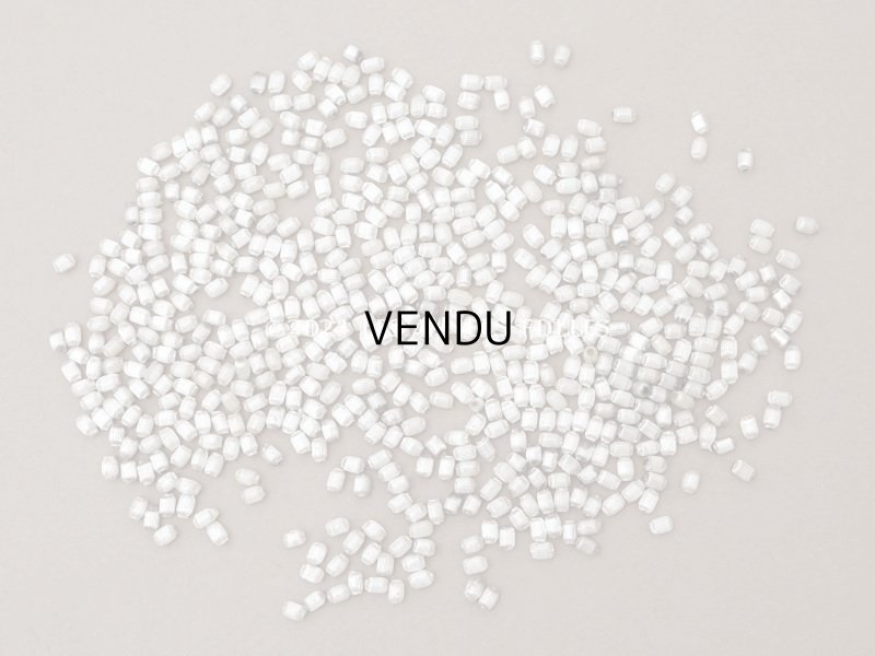 画像3: アンティーク 極小 スフレビーズ ライン入り 筒型 シルバー 3×5mm 600ピース 吹きガラス製ビーズ 