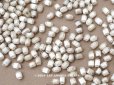 画像1: アンティーク 極小 スフレビーズ ライン入り 筒型 シルバー 3×5mm 600ピース 吹きガラス製ビーズ  (1)