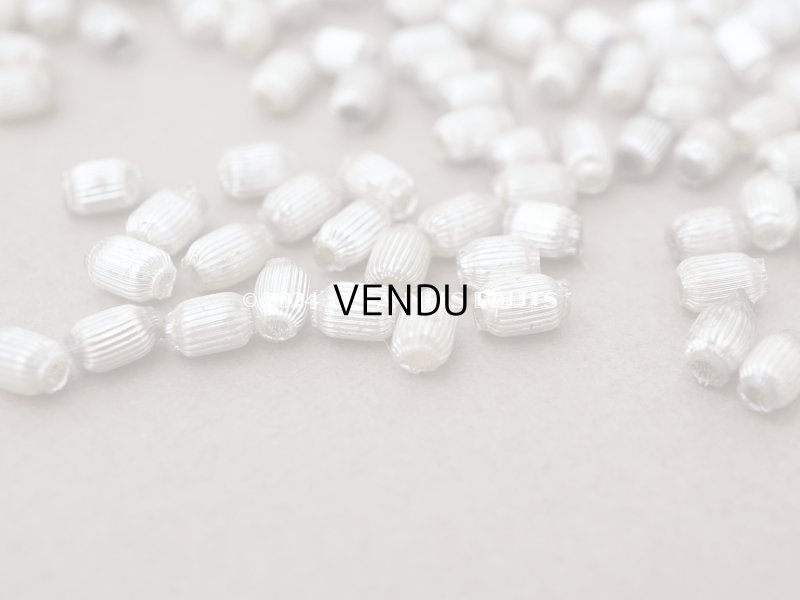 画像6: アンティーク 極小 スフレビーズ ライン入り 筒型 シルバー 3×5mm 600ピース 吹きガラス製ビーズ 