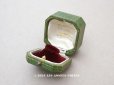 画像1: アンティーク 金彩入り リングボックス  ジュエリーボックス グリーン (1)