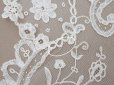 画像13: アンティーク ウェディングヴェール 花のモチーフ 約55×258cm アプリカシオン・アングルテール 