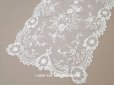 画像2: アンティーク ウェディングヴェール 花のモチーフ 約55×258cm アプリカシオン・アングルテール  (2)