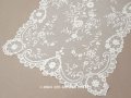 アンティーク ウェディングヴェール 花のモチーフ 約55×258cm アプリカシオン・アングルテール 