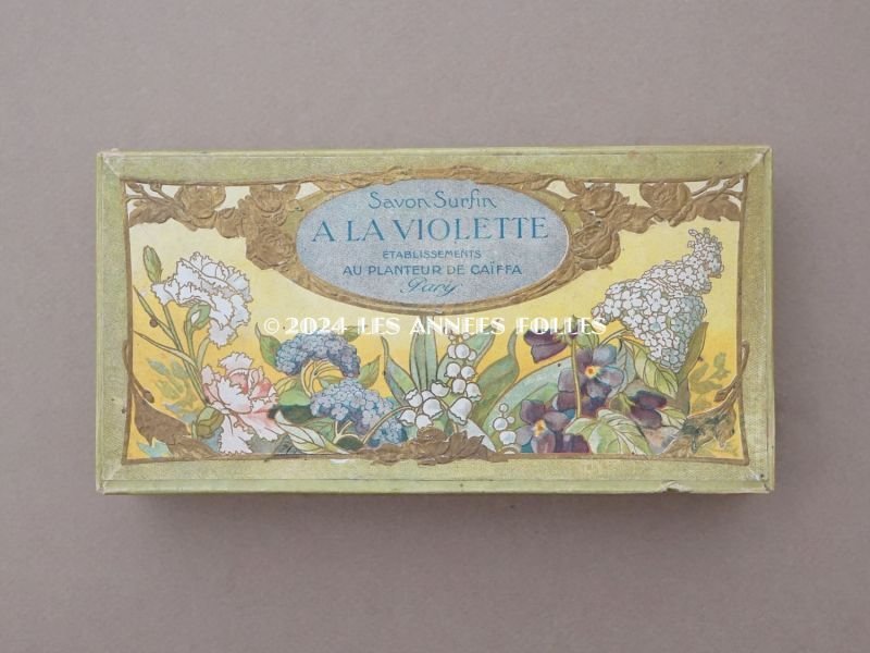 画像2: アンティーク 菫のソープボックス 薔薇のガーランド SAVON SURFIN A LA VIOLETTE  - PLANTEUR DE CAIFFA -