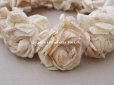画像7: アンティーク シルクサテン 薔薇の布花のティアラ 花冠  エクリュ＆オフホワイト