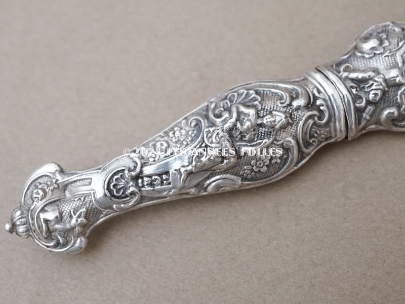 画像3: アンティーク シルバー製 天使のニードルケース ロココ調 